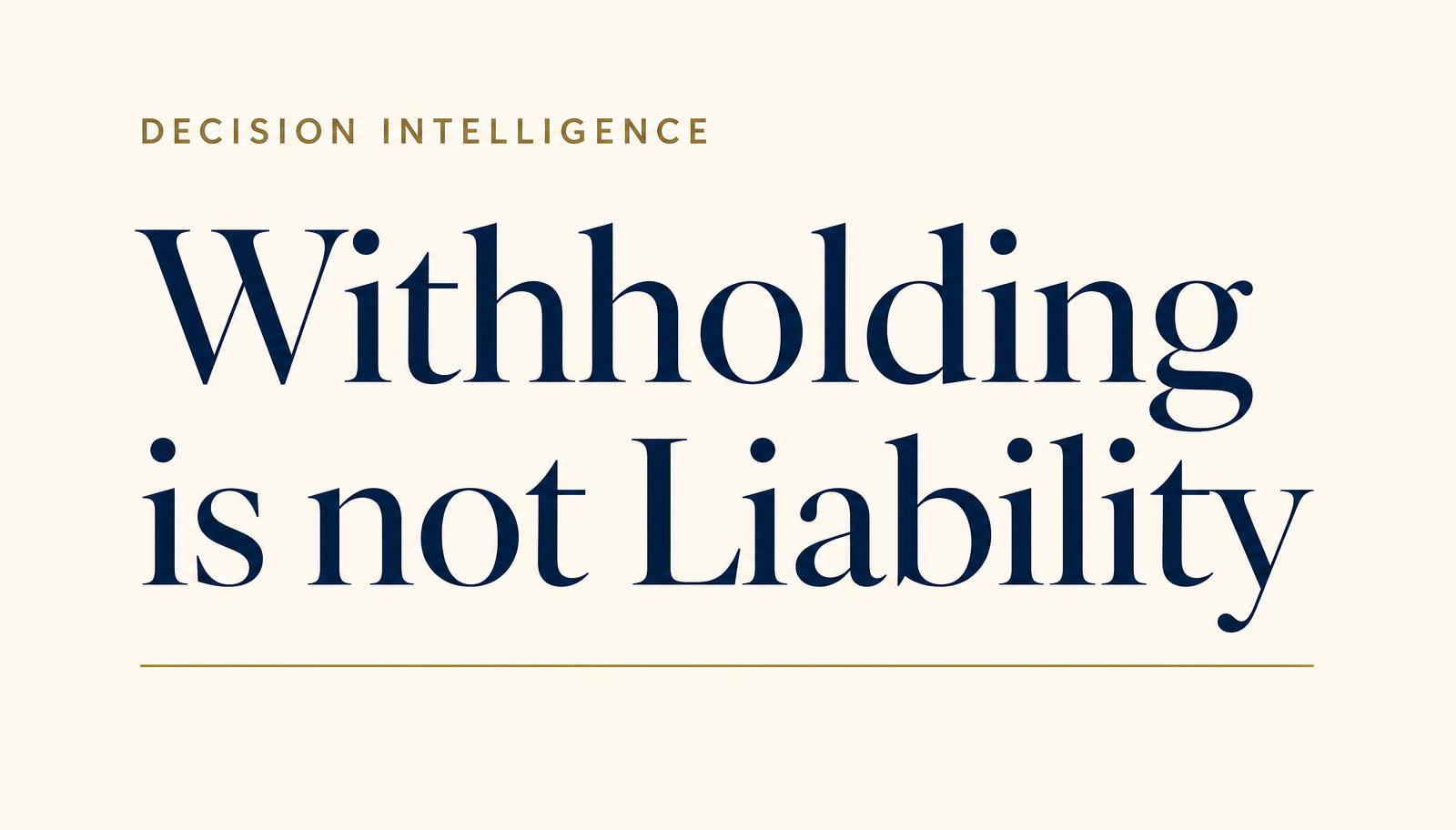 PRISM editorial plate reading “Withholding is not Liability”
